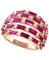 EFFY COLLECTION DIAMOND (5/8 CT. T.W.) & RUBY (2-5/8 CT. T.W.) RING IN 14K ROSE GOLD