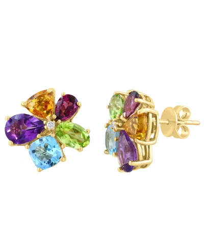 Effy Collection Diamond Accent And Multi-gemstone (4-7/8 Ct. T.w.) Earrings In 14k Yellow Gold