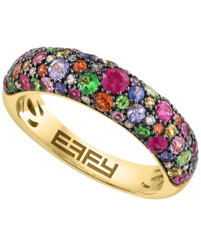 Effy Collection Diamond And Multigemstone Ring (1/10 Ct. T.w. Diamond, 1-5/8 Ct. T.w. Multigemstone) In 14k Yellow G