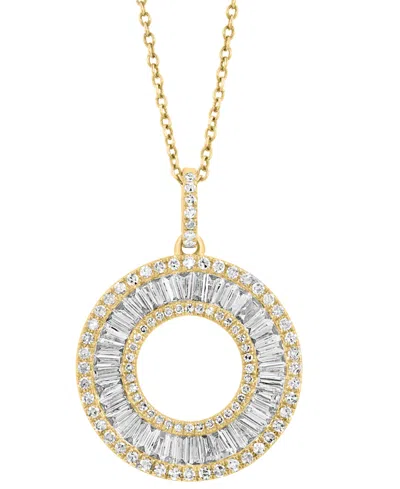 Effy Collection Diamond Circle Pendant Necklace (1-1/10 Ct. T.w.) In 14k Yellow Gold, 17" + 1" Extender