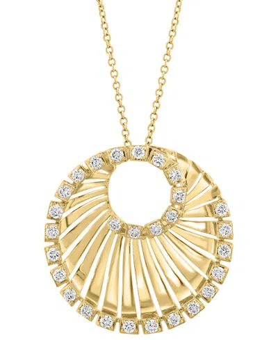 Effy Collection Diamond Circular Pendant 18" Necklace (3/4 Ct. T.w.) In 14k Gold
