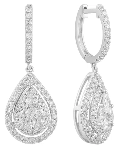 Effy Collection Diamond Drop Earrings (1-1/8 Ct. T.w.) In 14k White Gold