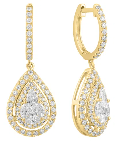 Effy Collection Diamond Drop Earrings (1-1/8 Ct. T.w.) In 14k Yellow Gold