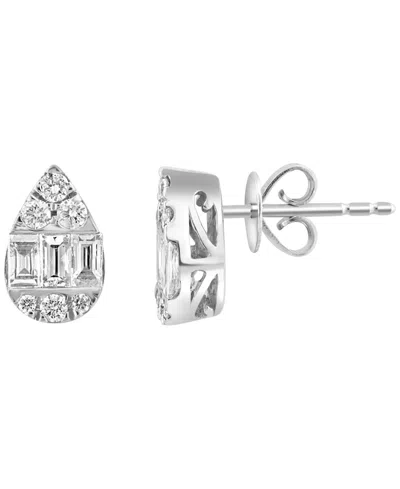 Effy Collection Diamond Earrings (5/8 Ct. T.w.) In 14k White Gold In Silver