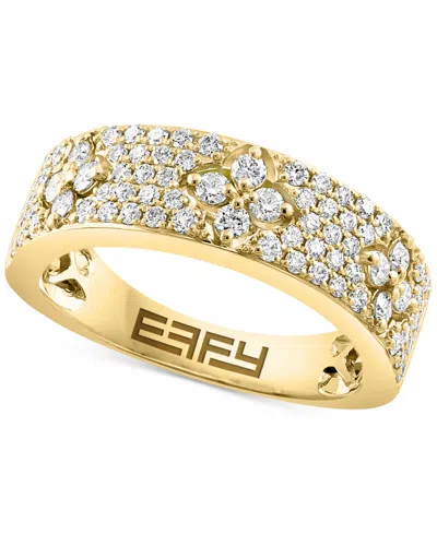 Effy Collection Diamond Floral Pave Band (3/4 Ct. T.w.) In 14k Gold In Yellow Gol