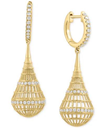 Effy Collection Diamond Openwork Teardrop Earrings (1/2 Ct. T.w.) In 14k Gold