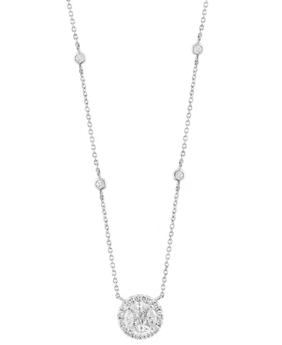 Effy Collection Diamond Pendant Necklace (1-1/10 Ct. T.w.) In 14k White Gold In Silver