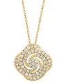 Effy Collection Diamond Pendant Necklace (1-1/20 Ct. T.w.) In 14k Yellow Gold, 17" + 1" Extender In Gold