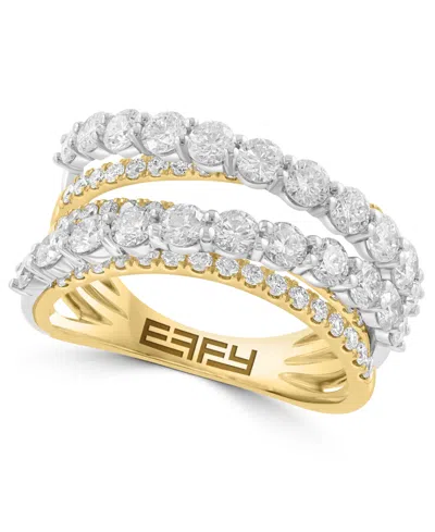 Effy Collection Diamond Ring (2-1/10 Ct. T.w.) In 14k White & Yellow Gold