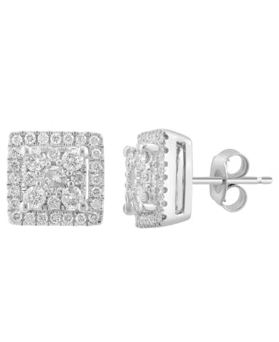 Effy Collection Diamond Stud Earrings (1 Ct. T.w.) In 14k White Gold In Metallic