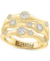 Effy Collection Diamond Three-row Ring (3/4 Ct. T.w.) In 14k Yellow Gold In Gold