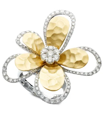 Effy Collection D'oro By Effy Diamond Flower (1-1/4 Ct. T.w.) In Two-tone 14k Gold