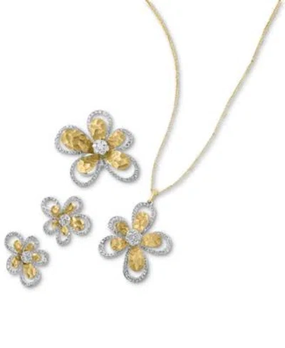 Effy Collection Doro By Effy Diamond Flower Earrings Necklace Ring In 14k Gold