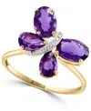 Effy Collection Effy Amethyst (1-3/4 Ct. T.w.) & Diamond Accent Butterfly Ring In 14k Gold In Yellow Gol
