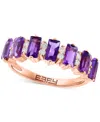 Effy Collection Effy Amethyst (1-5/8 Ct. T.w.) & Diamond (1/6 Ct. T.w.) Statement Ring In 14k Rose Gold (also In Lon In Amethyst