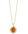 Effy Collection Effy Amethyst (1-7/8 Ct. T.w.) & Diamond (1/6 Ct. T.w.) 18" Pendant Necklace In 14k Rose Gold (also In Citrine