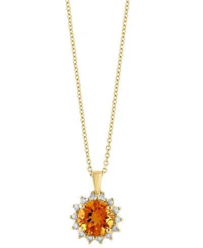 Effy Collection Effy Amethyst (1-7/8 Ct. T.w.) & Diamond (1/6 Ct. T.w.) 18" Pendant Necklace In 14k Rose Gold (also In Citrine