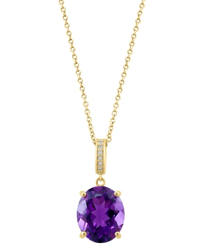 Effy Collection Effy Amethyst (4-3/8 Ct. T.w.) & Diamond Accent 18" Pendant Necklace In 14k Gold
