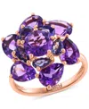 Effy Collection Effy Amethyst (5-1/10 Ct. T.w.) & Iolite (3/4 Ct. T.w.) Statement Ring In 14k Rose Gold In Multi