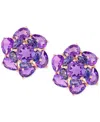 Effy Collection Effy Amethyst (8-7/8 Ct. T.w.) & Iolite (1-5/8 Ct. T.w.) Stud Earrings In 14k Rose Gold In Purple