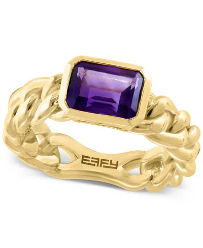 Effy Collection Effy Amethyst Chain Link Statement Ring (1-3/8 Ct. T.w.) In Gold-plated Sterling Silver