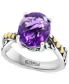 Effy Collection Effy Amethyst Twist Two-tone Statement Ring (4-7/8 Ct. T.w.) In Sterling Silver & 18k Gold-plate In Amethyst