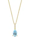 Effy Collection Effy Aquamarine (1-1/2 Ct. T.w.) & Diamond Accent 18" Pendant Necklace In 14k Gold In Yellow Gold