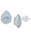 Effy Collection Effy Aquamarine (1-3/8 Ct. T.w.), Blue Topaz (5/8 Ct. T.w.) & Diamond (5/8 Ct. T.w.) Stud Earrings I In Multi