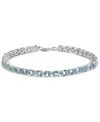Effy Collection Effy Aquamarine (7-1/2 Ct. T.w.) Tennis Bracelet In Sterling Silver In Aquamarine