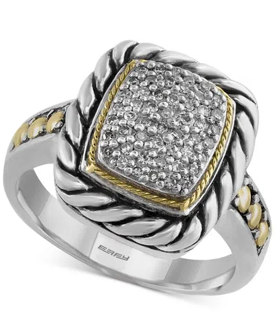 Effy Collection Effy Balissima Diamond Statement Ring (1/5 Ct. T.w.) In Sterling Silver And 18k Gold In Multi