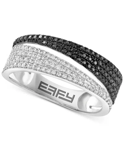 Effy Collection Effy Black & White Diamond Pave Bypass Statement Ring (1/2 Ct. T.w.) In 14k White Gold