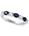Effy Collection Effy Blue & White Sapphire (1-1/10 Ct. T.w.) Band In 14k White Gold. (also Available In Emerald And  In Blue