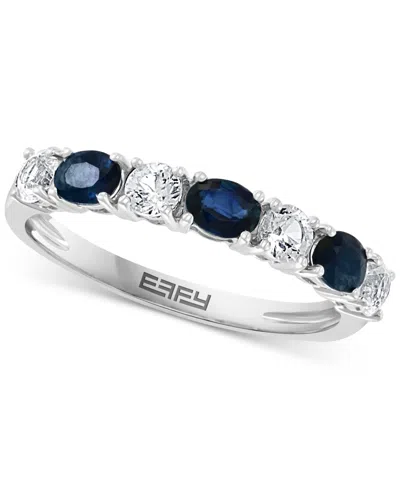 Effy Collection Effy Blue & White Sapphire (1-1/10 Ct. T.w.) Band In 14k White Gold. (also Available In Emerald And 