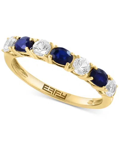 Effy Collection Effy Blue & White Sapphire (1-1/10 Ct. T.w.) Band In 14k White Gold. (also Available In Emerald And In Sapphire (yellow Gold)