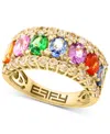 EFFY COLLECTION EFFY BLUE & WHITE SAPPHIRE RING (3-1/2 CT. T.W.) & DIAMOND (1/20 CT. T.W.) IN 14K WHITE GOLD. (ALSO 