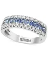 Effy Collection Effy Blue Diamond (5/8 Ct. T.w.) & White Diamond (1/10 Ct. T.w.) Band In 14k White Gold In White Gold