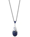 EFFY COLLECTION EFFY BLUE SAPPHIRE (1-1/2 CT. T.W.) & WHITE SAPPHIRE (1/6 CT. T.W.) OMBRE CLUSTER 18" PENDANT NECKLA