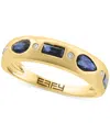 Effy Collection Effy Blue Sapphire (1 Ct. T.w.) & Diamond Accent Band Ring In 14k Yellow Gold In Sapphire
