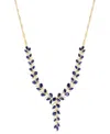 Effy Collection Effy Blue Sapphire (15-5/8 Ct. T.w.) & Diamond (3/4 Ct. T.w.) 18" Lariat Necklace In 14k Yellow Gold In Sapphire