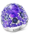 Effy Collection Effy Blue Topaz (18 Ct. T.w.) & London Blue Topaz (3 Ct. T.w.) Cluster Ring In Sterling Silver (also