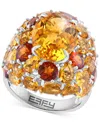 Effy Collection Effy Blue Topaz (18 Ct. T.w.) & London Blue Topaz (3 Ct. T.w.) Cluster Ring In Sterling Silver (also