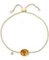 Effy Collection Effy Blue Topaz (3-7/8 Ct. T.w.) & White Topaz (1/20 Ct. T.w.) Bolo Bracelet In Sterling Silver (als In Citrine