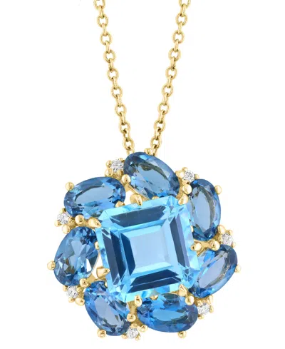 Effy Collection Effy Blue Topaz (4-7/8 Ct. T.w.), London Blue Topaz (3-5/8 Ct. T.w.) & Diamond (1/20 Ct. T.w.) Penda