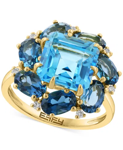 Effy Collection Effy Blue Topaz (4-7/8 Ct. T.w.), London Blue Topaz (3-5/8 Ct. T.w.) & Diamond (1/20 Ct. T.w.) State