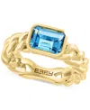 Effy Collection Effy Blue Topaz Chain Link Statement Ring (1-7/8 Ct. T.w.) In Gold-plated Sterling Silver In Gold