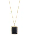 Effy Collection Effy Citrine (11-1/3 Ct. T.w.) & Diamond (1/3 Ct. T.w.) Emerald-cut Halo 18" Pendant Necklace In 14k In Onyx