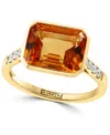 Effy Collection Effy Citrine (4-1/3 Ct. T.w.) & Diamond (1/6 Ct. T.w.) Statement Ring In 14k Gold In Yellow Gol