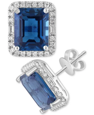 Effy Collection Effy Pink Amethyst (5-1/2 Ct. T.w.) & Diamond (3/8 Ct. T.w.) Halo Stud Earrings In 14k Gold (also In In London Blue Topaz