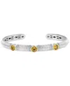 Effy Collection Effy Citrine (5/8 Ct. T.w.) & White Sapphire (3/8 Ct. T.w.) Cuff Bracelet In Sterling Silver & 18k G In Multi Stone