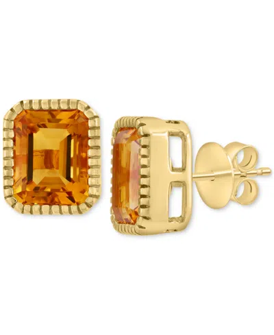 Effy Collection Effy Citrine Stud Earrings (5-5/8 Ct. Tw.) In 14k Gold-plated Silver